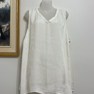 White silk sleeveless top